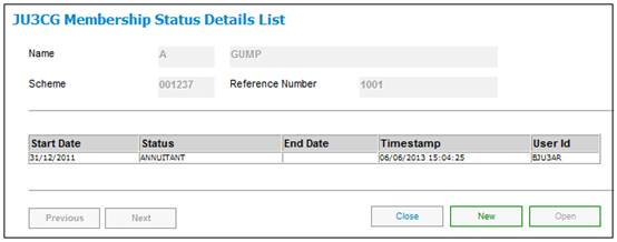 Membership Status (Client Membership Details)