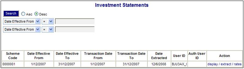 Batch Run (Reports Member Investment Statement)