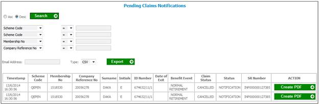 Pending Claims (Insurance Products 1450)